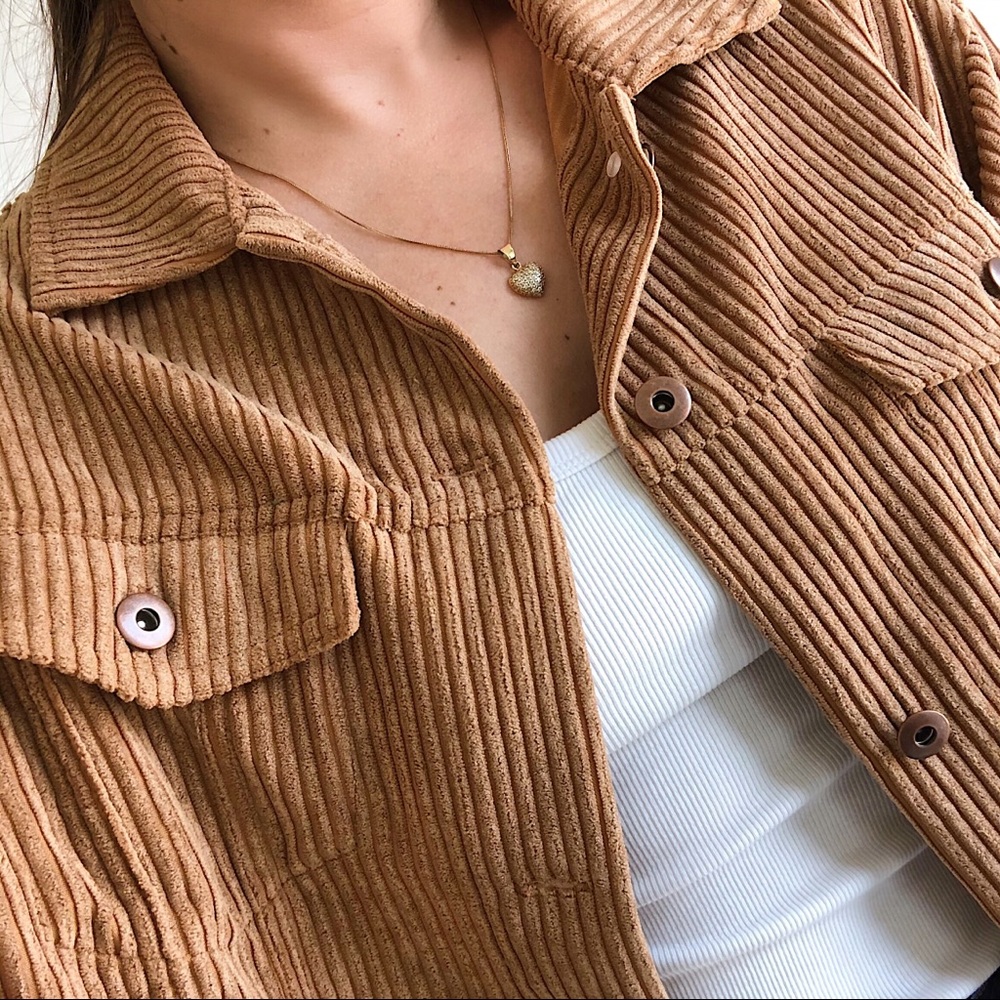 The Luxe Corduroy Shirt-Jacket — Camel - Picture 6 of 10